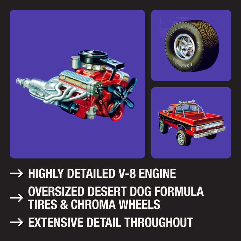 MPC 1984 GMC Pickup 1:25 Scale Model Kit (Black Version) - Image 3